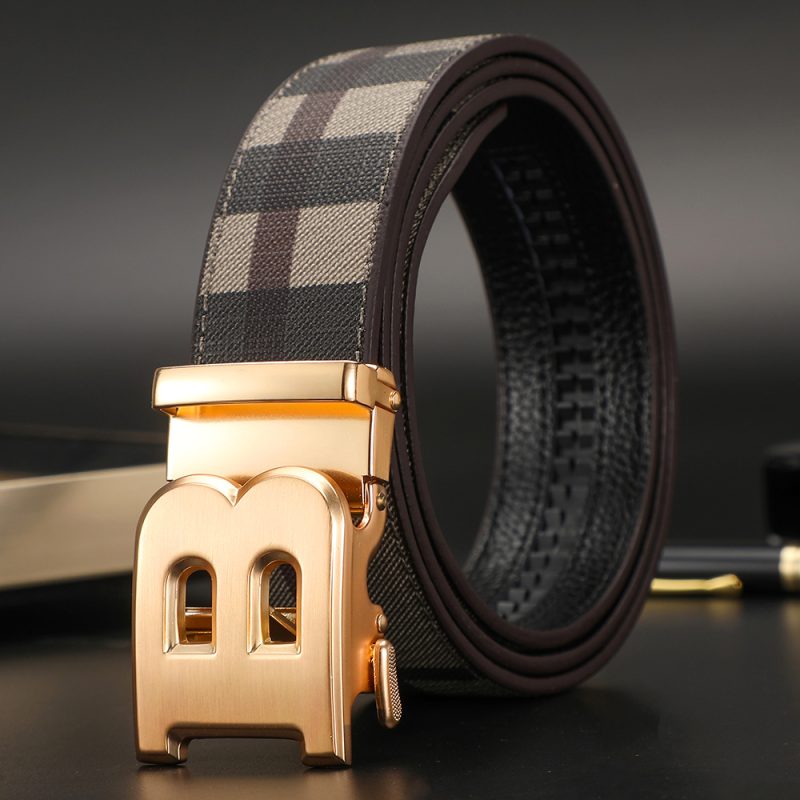 High Quality Luxury Designer Canvas Brand Men Belts Male Automatic Buckle belt Genuine Leather Belt for men Strap for Jeans - Image 4