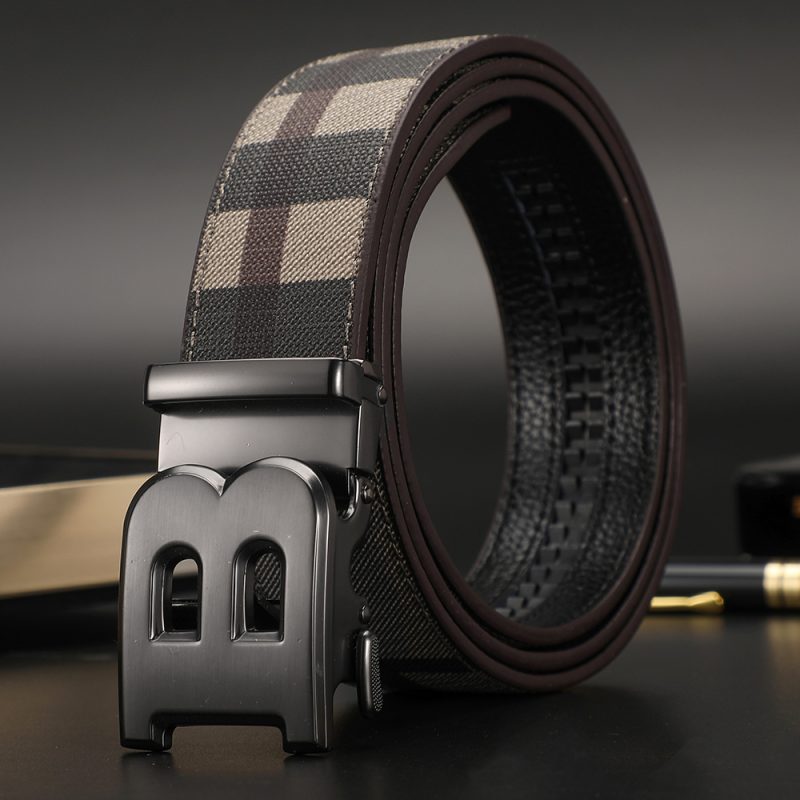High Quality Luxury Designer Canvas Brand Men Belts Male Automatic Buckle belt Genuine Leather Belt for men Strap for Jeans - Image 5