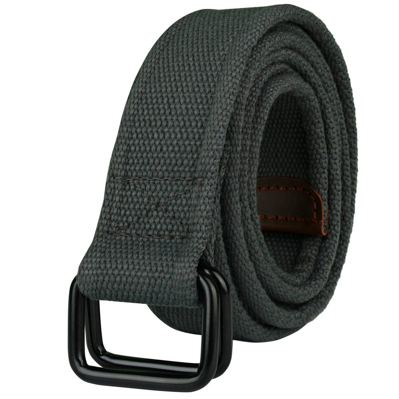 Plus Size 100-190cm Big&Tall Mens Double Ring Buckle Cotton Canvas Cloth Fabric Belts Web Black Waist Jeans - Image 11