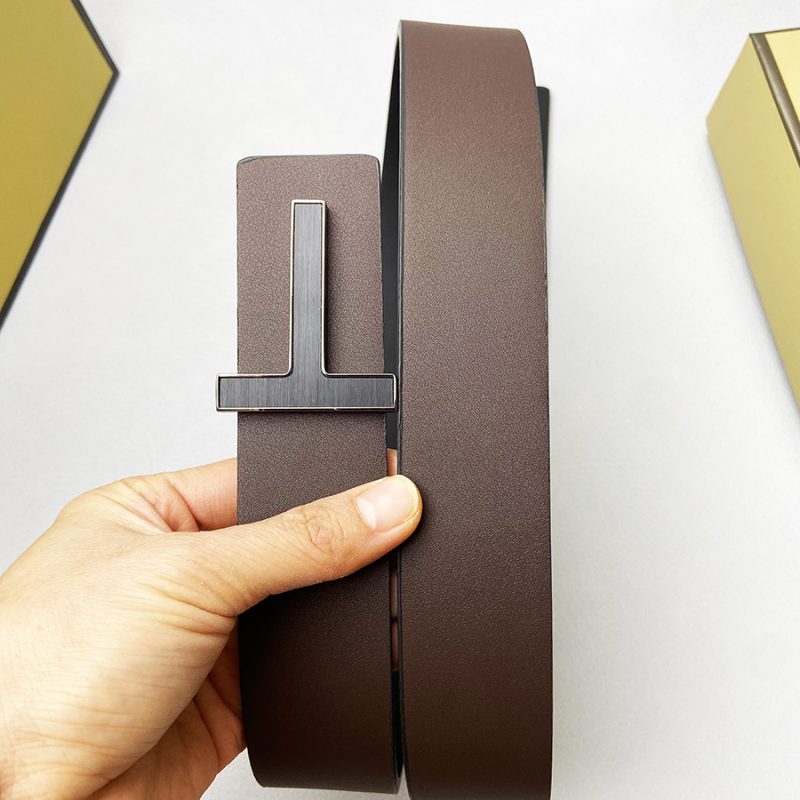 Mens Luxury Belt Fashion Genuine Leather Alloy Designer Belt T Buckle Brand Jeans Suit Business Black white blue Belt for Men - Image 6