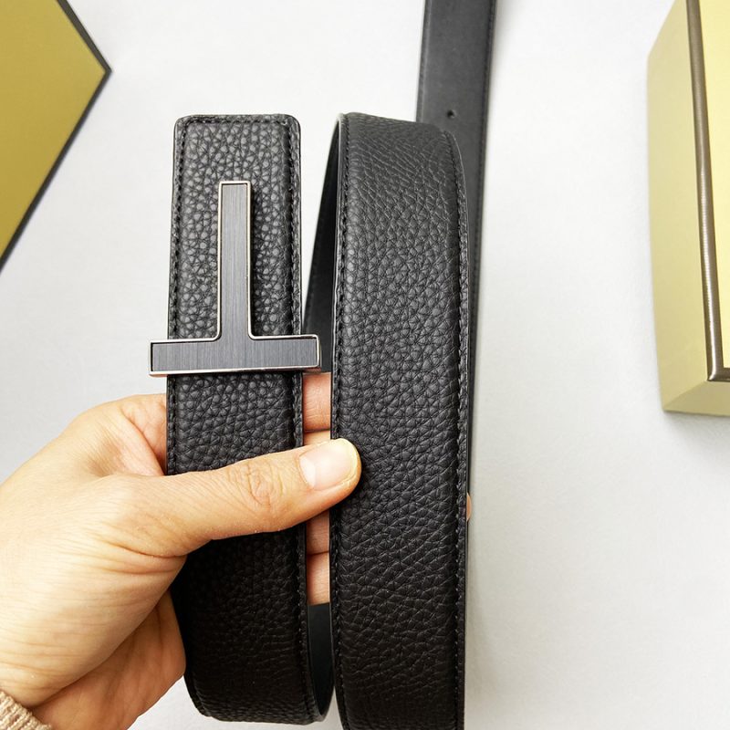 Mens Luxury Belt Fashion Genuine Leather Alloy Designer Belt T Buckle Brand Jeans Suit Business Black white blue Belt for Men - Image 7