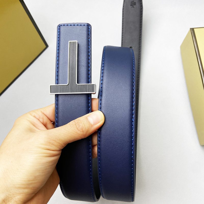 Mens Luxury Belt Fashion Genuine Leather Alloy Designer Belt T Buckle Brand Jeans Suit Business Black white blue Belt for Men - Image 11