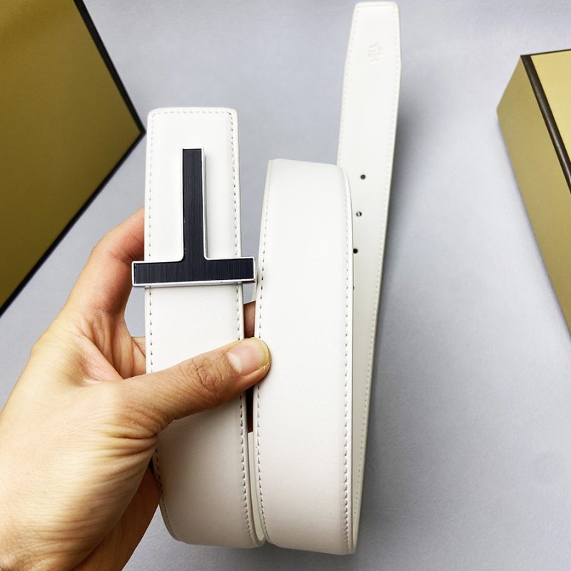 Mens Luxury Belt Fashion Genuine Leather Alloy Designer Belt T Buckle Brand Jeans Suit Business Black white blue Belt for Men - Image 12