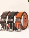 2024 Fashion Korean Men's Belt Fashion Faux Leather Belt Young Pin Buckle Belt Luxury Designer Black Brown Chain Men