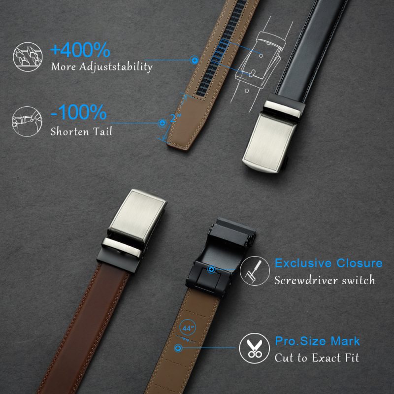 Mens Belt Genuine Leather Luxury Belt Metal Automatic Alloy Buckle Fashion Ratchet Belts for Men Cowhide High Quality Belt - Image 2