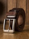 4cm Width Handmade Vintage Genuine Leather Belt Top Layer Cowhide Leather Trouser Belt Alloy Pin Buckle Men Casual Waist Strap