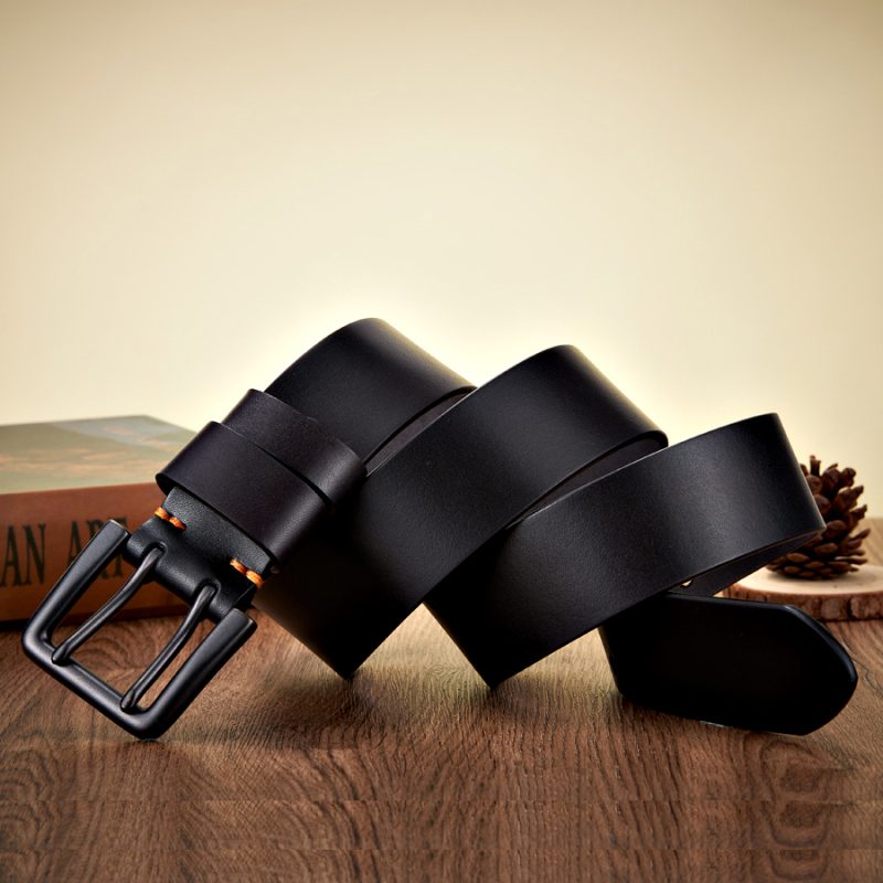 4.3cm Wide Thick Real Cowskin Genuine Leather Belt For Men High Quality Casual Male Belt Double Pin Buckle Cowboy Business Strap - Image 6