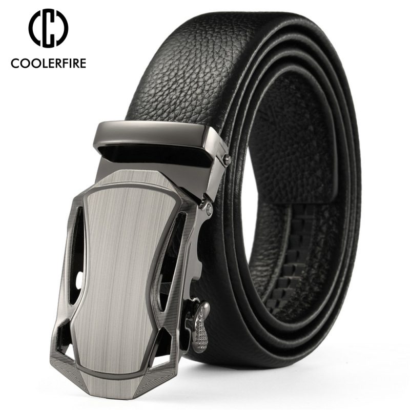 Men Belts Metal Automatic Buckle Brand High Quality Leather Belts for Men Famous Brand Luxury Work Business Strap ZDP001D - Image 2