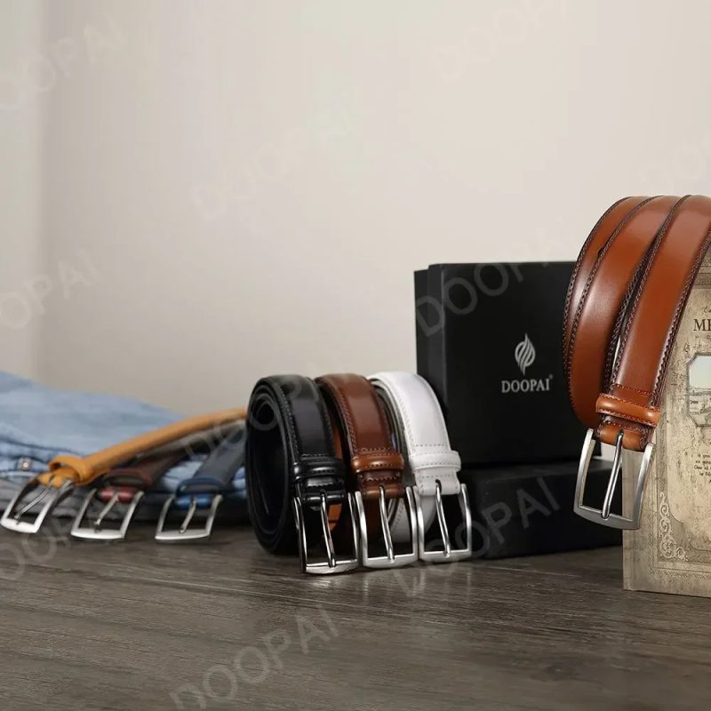 Men Belts High Quality Genuine Leather LONG Large Pin Buckle Metal Automatic Buckle Male Belts Strap Male - Image 3