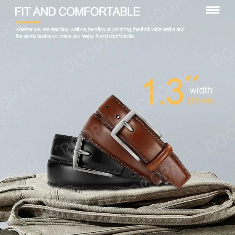 Men Belts High Quality Genuine Leather LONG Large Pin Buckle Metal Automatic Buckle Male Belts Strap Male - Image 5