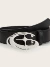 Punk Moon Star Buckle Belt Design Cross Metal Vintage Gothic Men Women Y2k Belt Pu Leather Waistband Jeans Pants Decorative Belt