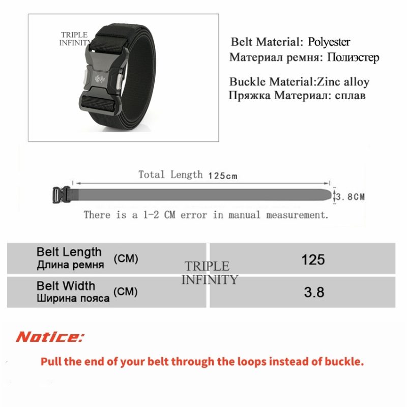 Quick Release Tactical Belt For Drilled 125cm Elastic Metal Buckle Belt Man Outdoor Breathable Stretch Waistband Hunting Hiking - Image 2