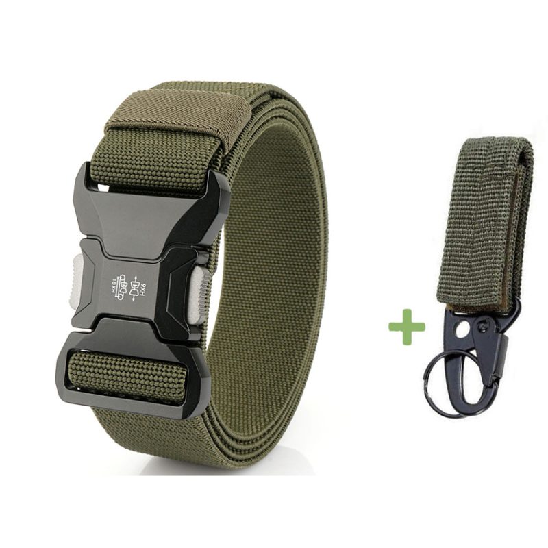 Quick Release Tactical Belt For Drilled 125cm Elastic Metal Buckle Belt Man Outdoor Breathable Stretch Waistband Hunting Hiking - Image 7
