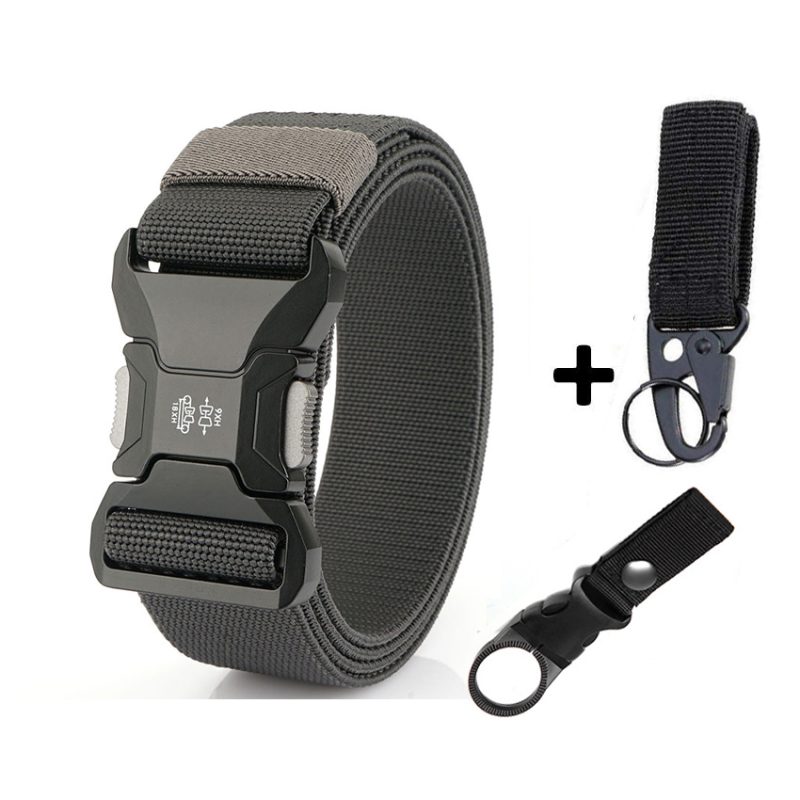 Quick Release Tactical Belt For Drilled 125cm Elastic Metal Buckle Belt Man Outdoor Breathable Stretch Waistband Hunting Hiking - Image 13