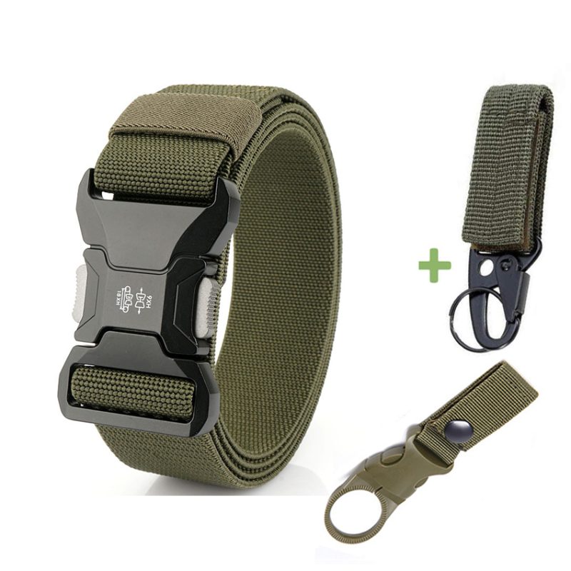 Quick Release Tactical Belt For Drilled 125cm Elastic Metal Buckle Belt Man Outdoor Breathable Stretch Waistband Hunting Hiking - Image 14