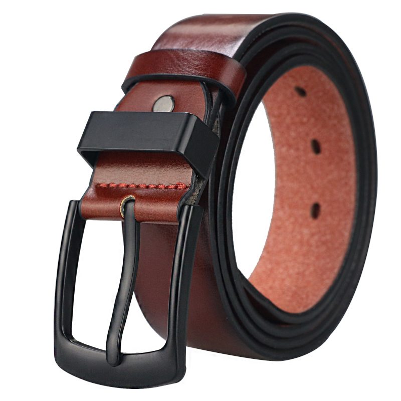 Maikun Men's Vintage Casual Belt Black Pin Buckle Student Versatile Leather Wide Belt - Image 8