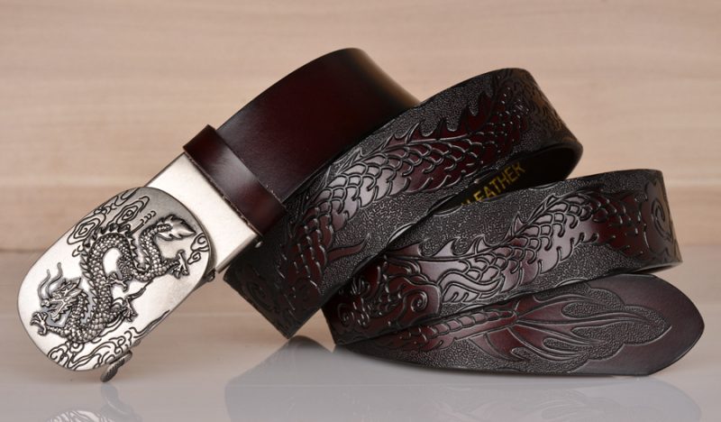 High Quality Men’s Dragon Design Alloy Buckle Leather Belt,Emboss Split Cow Leather Belt,Men Jeans&Casual Pants Accessories Must - Image 6