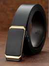 New Men's Belt Fashion Versatile Alloy Toothless Automatic Buckle Leather Business Casual Youth Belt For Men