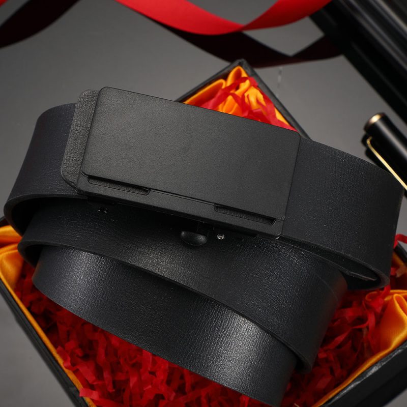 New Men's Belt Fashion Versatile Alloy Toothless Automatic Buckle Leather Business Casual Youth Belt For Men - Image 13