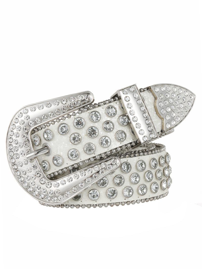 Decorative Women's Belt BB Simon Diamond Fashion Western Belt Full Diamond Embedding PU Wide Crystal Diamond Be