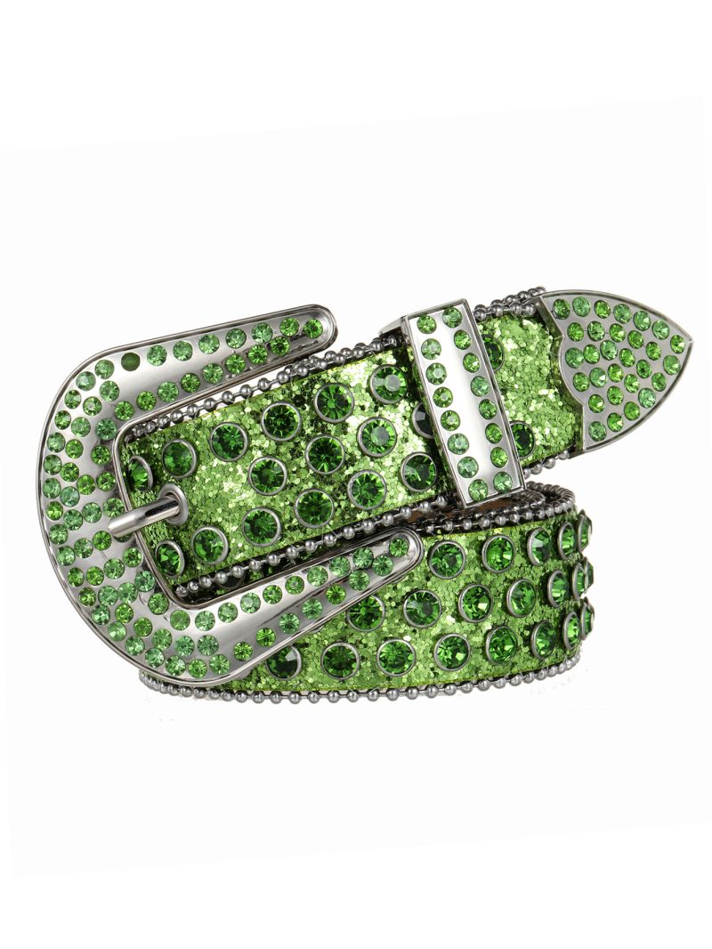Decorative Women's Belt BB Simon Diamond Fashion Western Belt Full Diamond Embedding PU Wide Crystal Diamond Be - Image 2