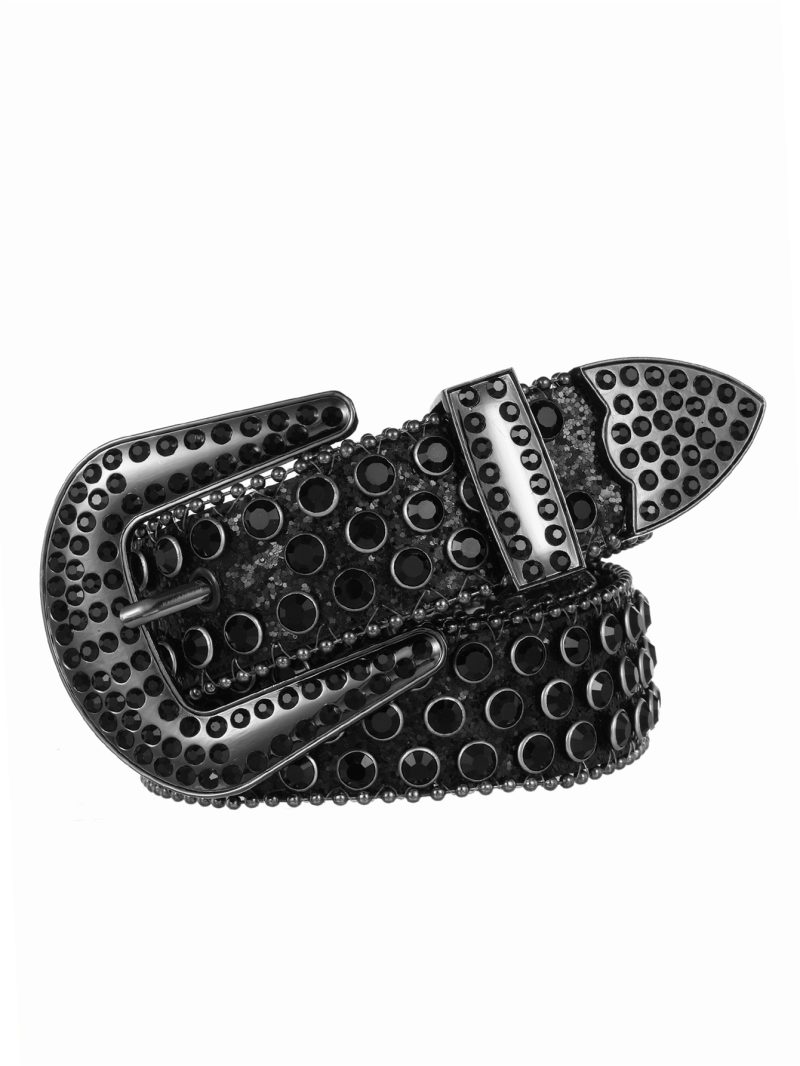 Decorative Women's Belt BB Simon Diamond Fashion Western Belt Full Diamond Embedding PU Wide Crystal Diamond Be - Image 3