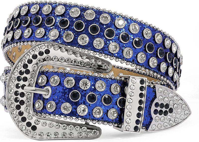 Decorative Women's Belt BB Simon Diamond Fashion Western Belt Full Diamond Embedding PU Wide Crystal Diamond Be - Image 12