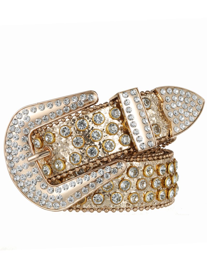 Decorative Women's Belt BB Simon Diamond Fashion Western Belt Full Diamond Embedding PU Wide Crystal Diamond Be - Image 14