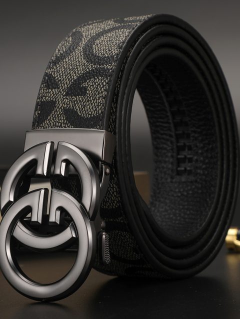 New 3.4cm Men's Belt Business Formal Real Leather Canvas Male Belt High Quality Metal Automatic Buckle Belt for men jeans