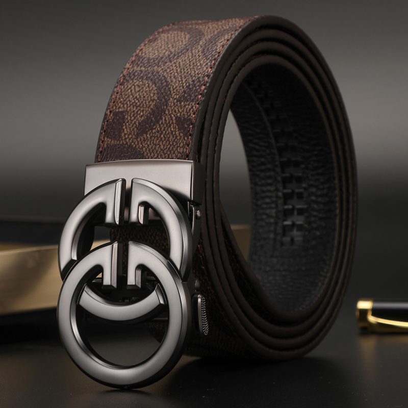 New 3.4cm Men's Belt Business Formal Real Leather Canvas Male Belt High Quality Metal Automatic Buckle Belt for men jeans - Image 9