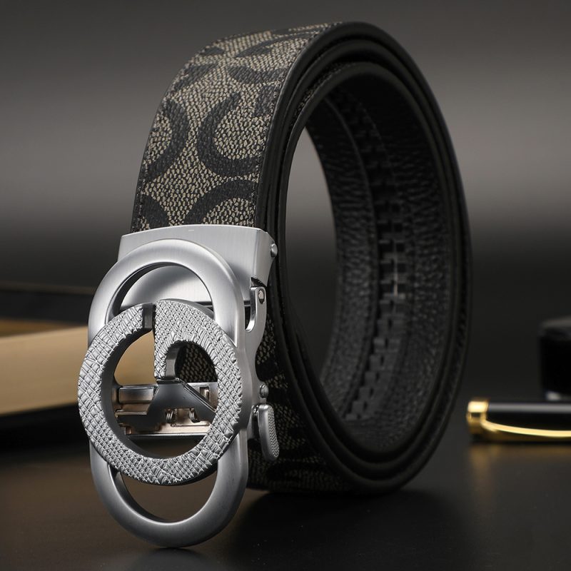New 3.4cm Men's Belt Business Formal Real Leather Canvas Male Belt High Quality Metal Automatic Buckle Belt for men jeans - Image 17