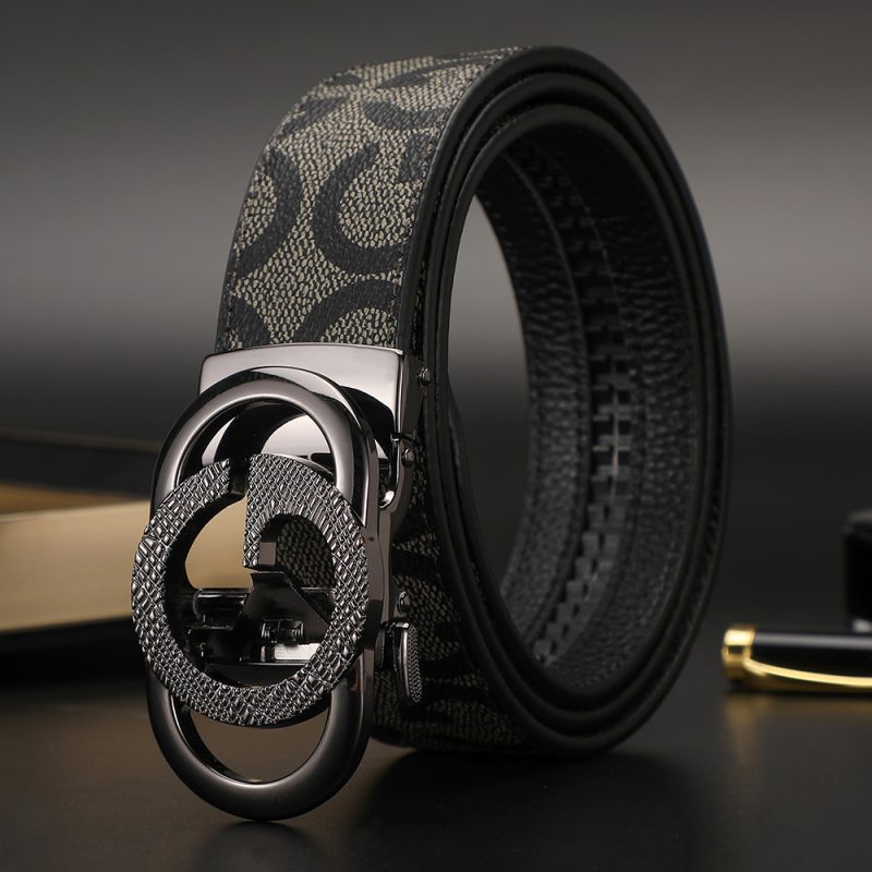 New 3.4cm Men's Belt Business Formal Real Leather Canvas Male Belt High Quality Metal Automatic Buckle Belt for men jeans - Image 18