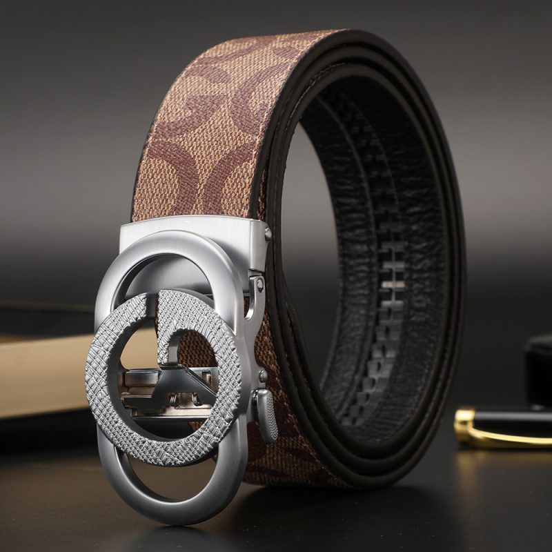 New 3.4cm Men's Belt Business Formal Real Leather Canvas Male Belt High Quality Metal Automatic Buckle Belt for men jeans - Image 20