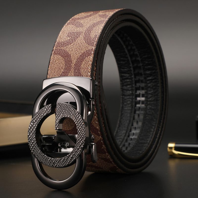 New 3.4cm Men's Belt Business Formal Real Leather Canvas Male Belt High Quality Metal Automatic Buckle Belt for men jeans - Image 21