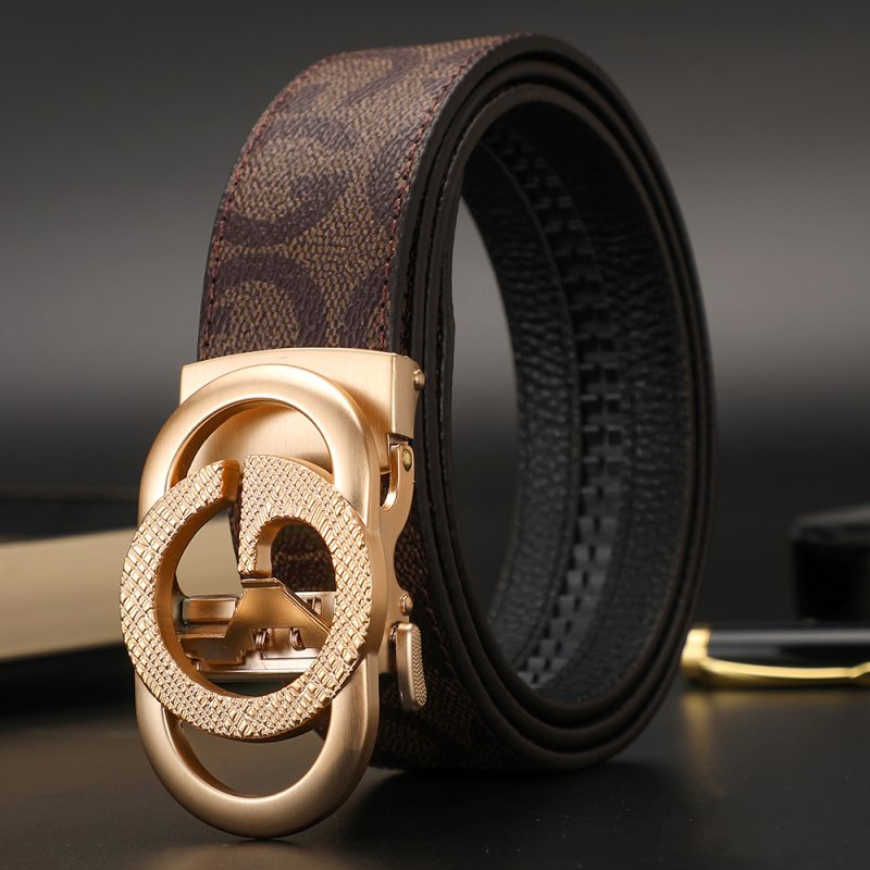 New 3.4cm Men's Belt Business Formal Real Leather Canvas Male Belt High Quality Metal Automatic Buckle Belt for men jeans - Image 22