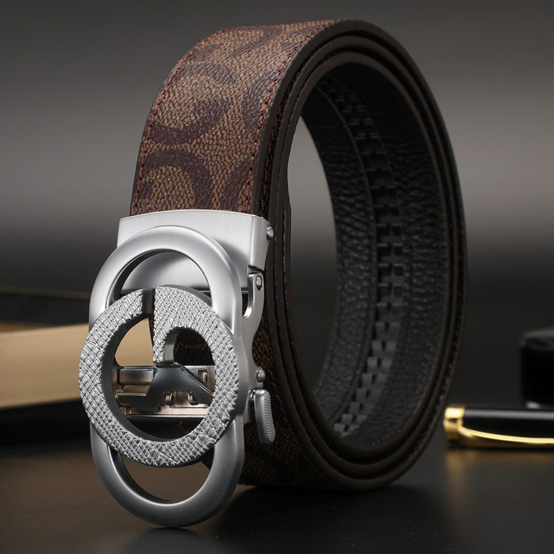 New 3.4cm Men's Belt Business Formal Real Leather Canvas Male Belt High Quality Metal Automatic Buckle Belt for men jeans - Image 23