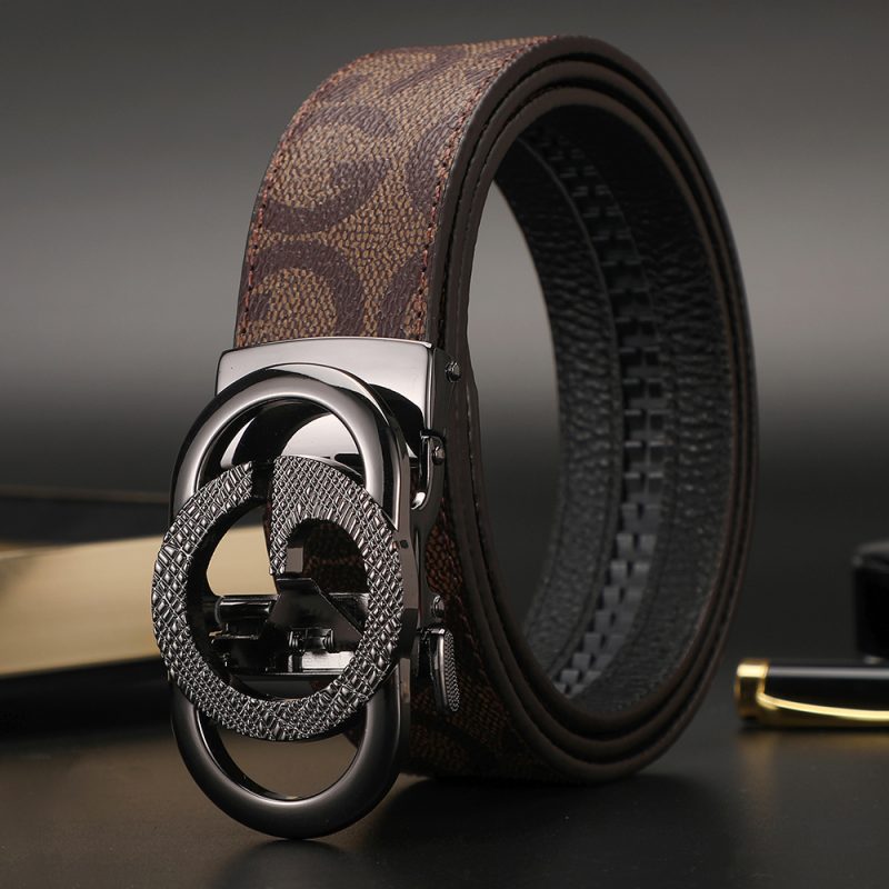 New 3.4cm Men's Belt Business Formal Real Leather Canvas Male Belt High Quality Metal Automatic Buckle Belt for men jeans - Image 24