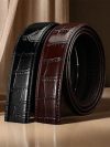 Fashion Men's Belt Without Buckle High-End Crocodile Pattern Business Belt for Male Men's Casual Accessories