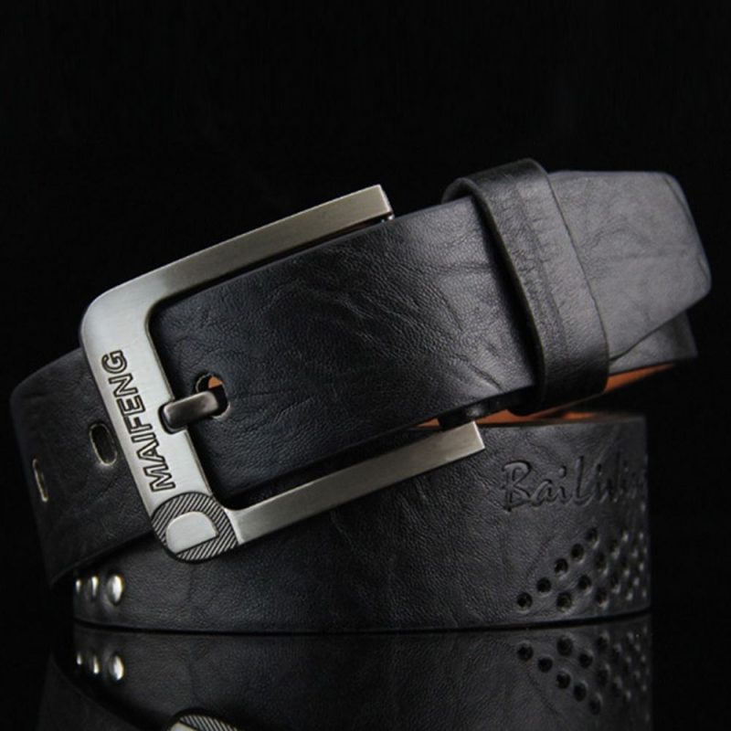 Genuine Leather Men's Belt Luxury High Quality Classic Buckle Business Cowboy Vintage Waistband Alloy Belts - Image 2