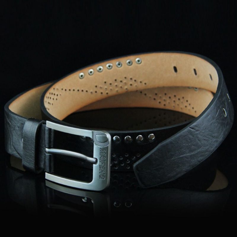 Genuine Leather Men's Belt Luxury High Quality Classic Buckle Business Cowboy Vintage Waistband Alloy Belts - Image 3
