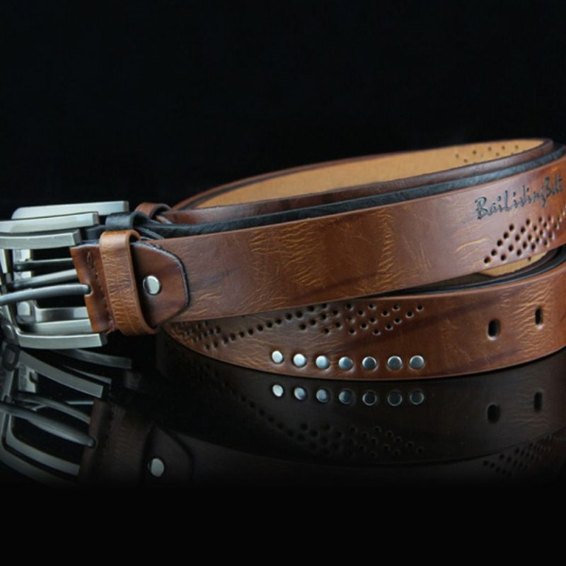 Genuine Leather Men's Belt Luxury High Quality Classic Buckle Business Cowboy Vintage Waistband Alloy Belts - Image 4
