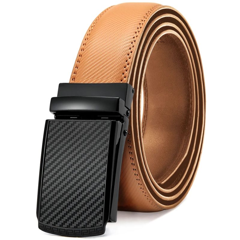 JACNAIP Men Belt Leather Belt Automatic Genuine Leather Fashion Belts Ratchet Luxury Belts Men's Trouser Belt Belt for Men - Image 11