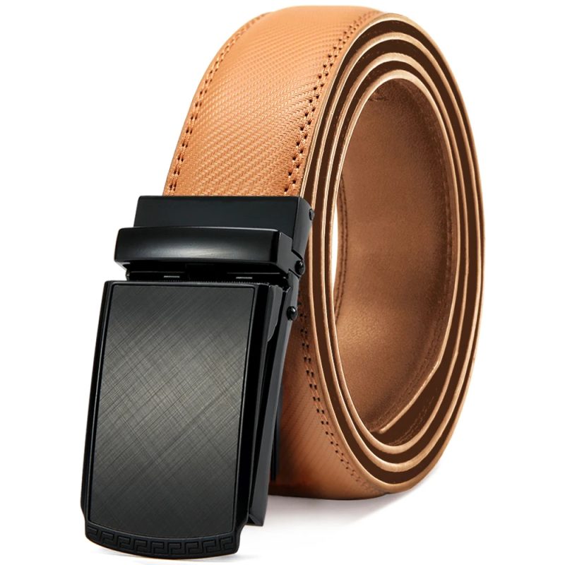 JACNAIP Men Belt Leather Belt Automatic Genuine Leather Fashion Belts Ratchet Luxury Belts Men's Trouser Belt Belt for Men - Image 18