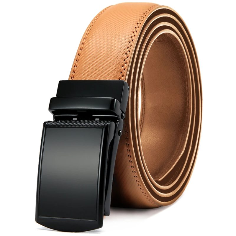 JACNAIP Men Belt Leather Belt Automatic Genuine Leather Fashion Belts Ratchet Luxury Belts Men's Trouser Belt Belt for Men - Image 21