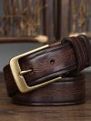 3.5cm Width Men Belt Copper Pin Buckle Advanced Genuine Leather Belts Jeans Casual Original Cowhide Waistband Youth Handmade