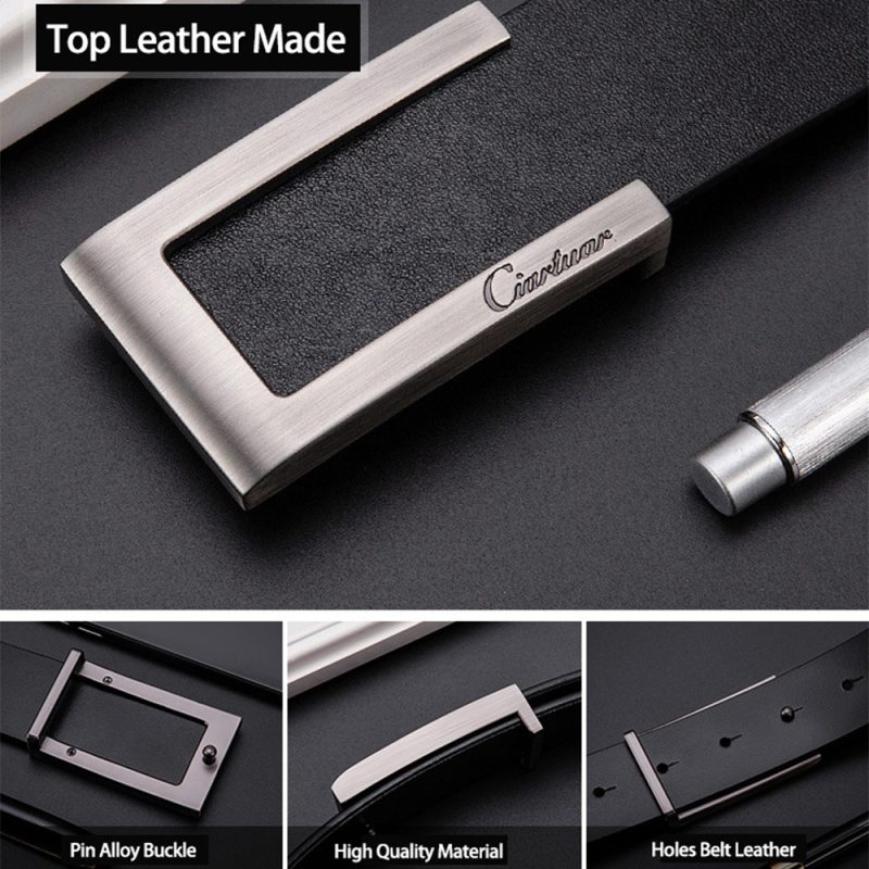 Ciartuar Leather Belts for Men High Quality Designer Brand Male Belt Luxury Mens Belts Strap Men's Gift Simple Belt Ceinture New - Image 2