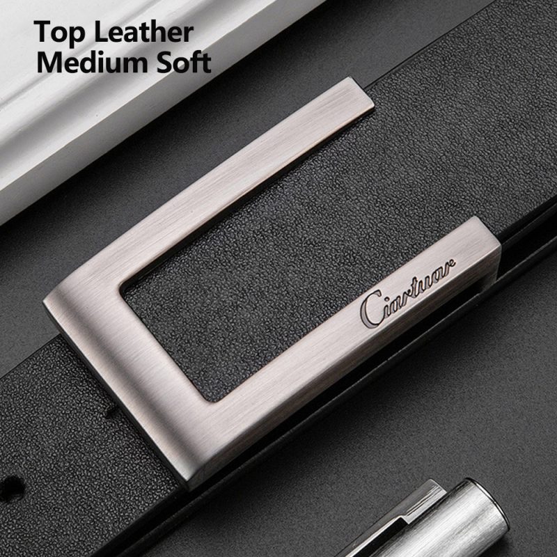 Ciartuar Leather Belts for Men High Quality Designer Brand Male Belt Luxury Mens Belts Strap Men's Gift Simple Belt Ceinture New - Image 4