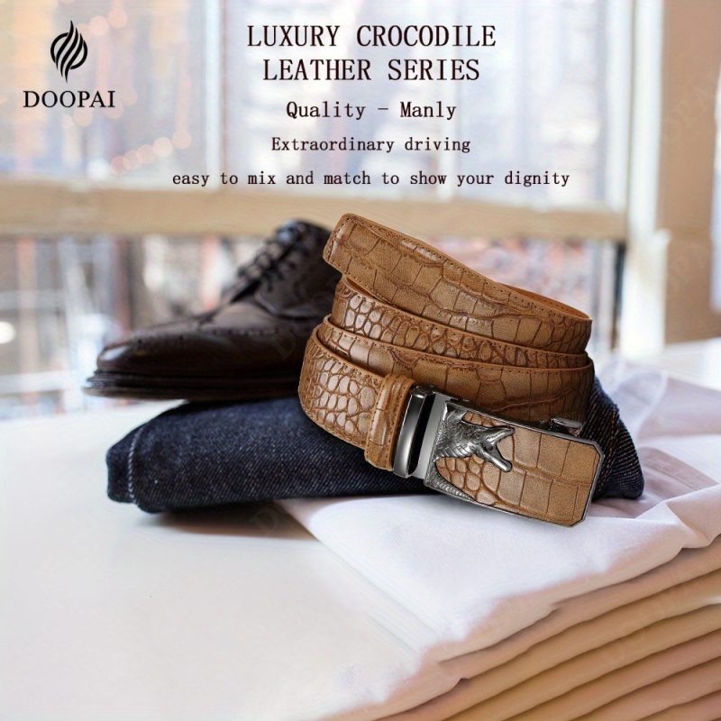 Men's PU Leather Belt Fashion Automatic Buckle Belt for Popular Business High Quality Male Belt - Image 6