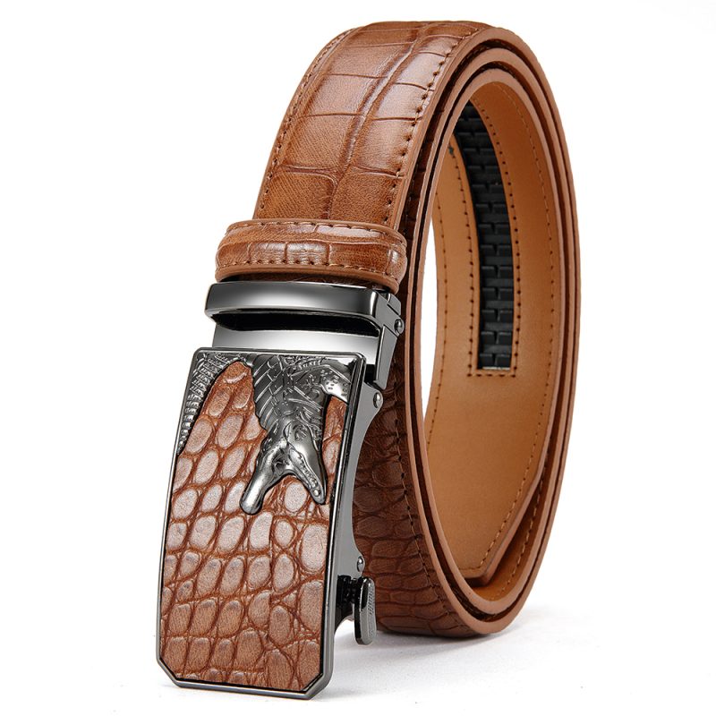 Men's PU Leather Belt Fashion Automatic Buckle Belt for Popular Business High Quality Male Belt - Image 12