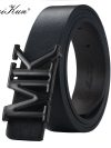 Maikun Men's Reversible PU Leather Dress Belt Rotated Black Buckle Belt Valentine's Day